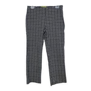 Sigrid Olsen Black White Diamond Print Cropped Pants Women's Petite 6 Casual